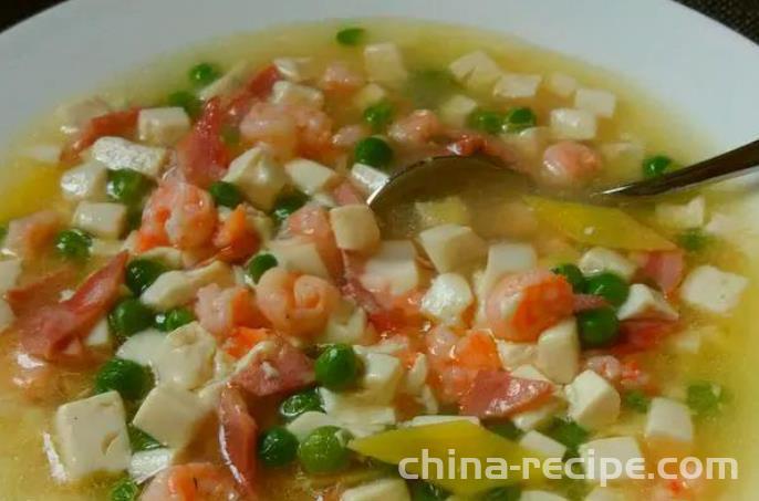 The recipe for shrimp tofu soup